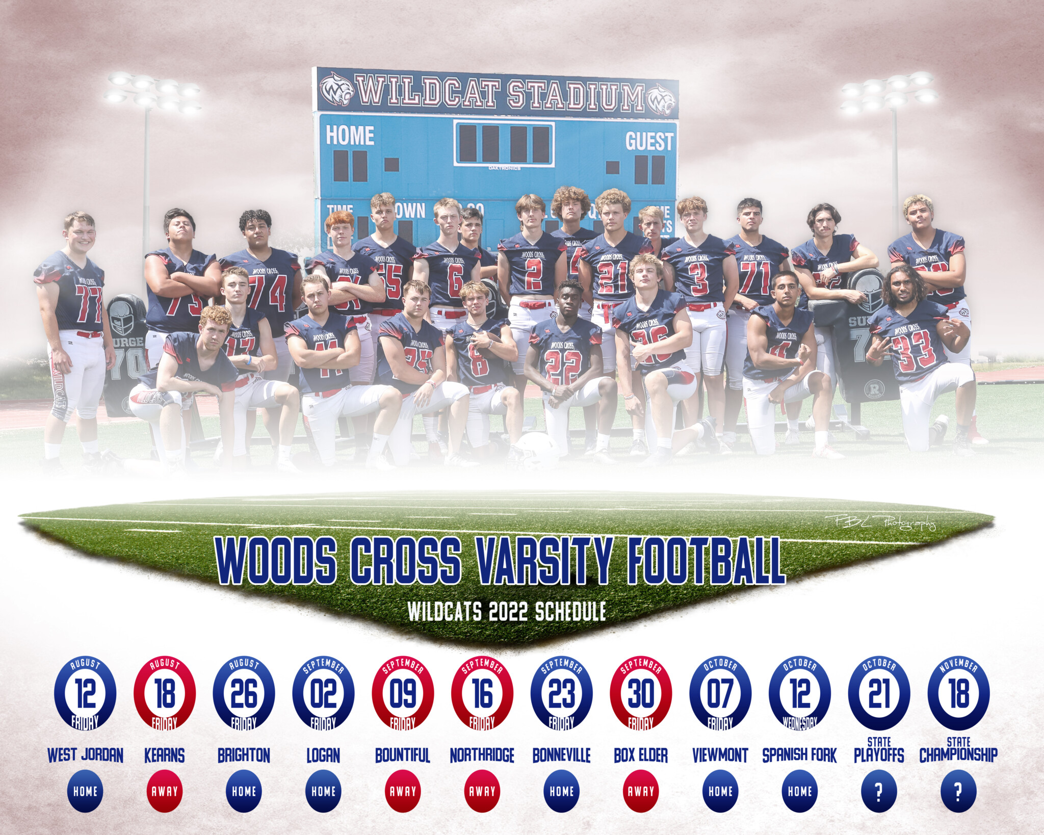 Seniors Woods Cross Wildcats Football
